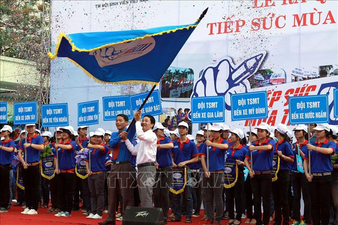 Trong ảnh: Hội Sinh viên thành phố Hà Nội tổ chức Lễ ra quân chương trình 