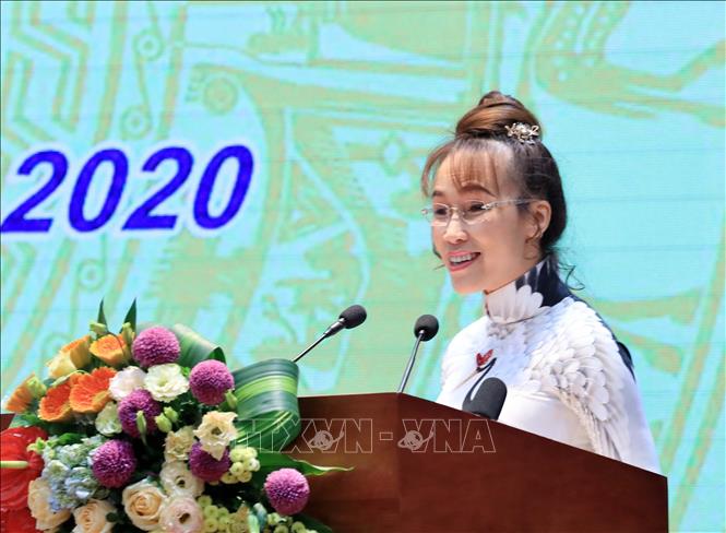 Trong ảnh: Bà Nguyễn Thị Phương Thảo, Phó Chủ tịch thường trực HĐQT HDBank phát biểu. Ảnh: Thống Nhất – TTXVN