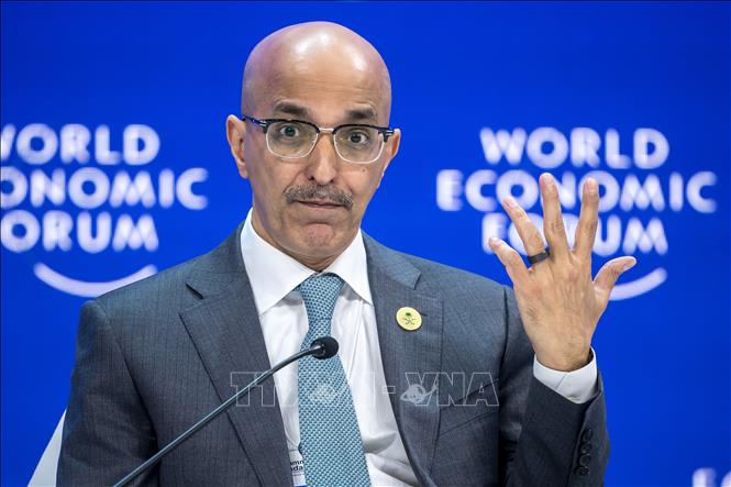 (Tư liệu) Bộ trưởng Tài chính Saudi Arabia Mohammed al-Jadaan phát biểu tại hội nghị thường niên của Diễn đàn kinh tế thế giới (WEF) ở Davos, Thụy Sĩ, ngày 19/1/2024. Ảnh: AFP/TTXVN
