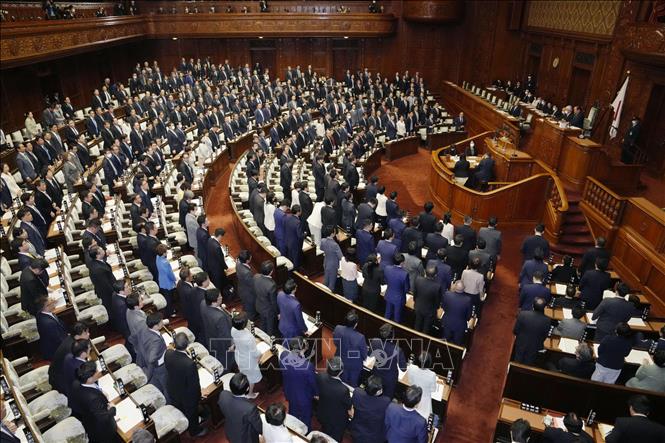 (Tư liệu) Toàn cảnh phiên họp Hạ viện Nhật Bản tại thủ đô Tokyo ngày 16/4/2024. Ảnh: Kyodo/TTXVN