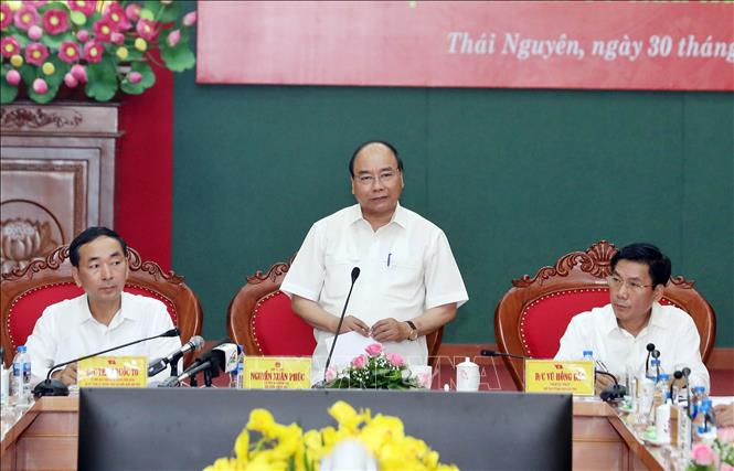 [30/06/2018 16:13:59] Trong ảnh: Thủ tướng Nguyễn Xuân Phúc  phát biểu tại buổi làm việc. Ảnh: Thống Nhất – TTXVN
