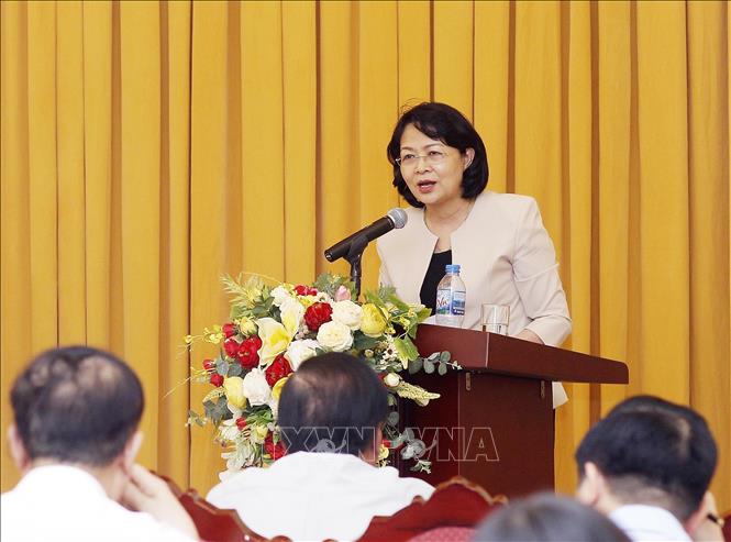 Trong ảnh: Phó Chủ tịch nước Đặng Thị Ngọc Thịnh phát biểu tại hội nghị. Ảnh: Lâm Khánh - TTXVN