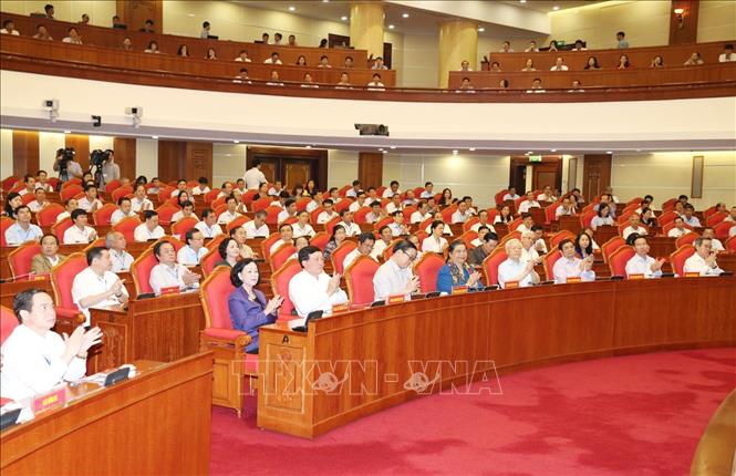 Trong ảnh: Tổng Bí thư Nguyễn Phú Trọng và các đại biểu dự hội nghị. Ảnh: Trí Dũng - TTXVN