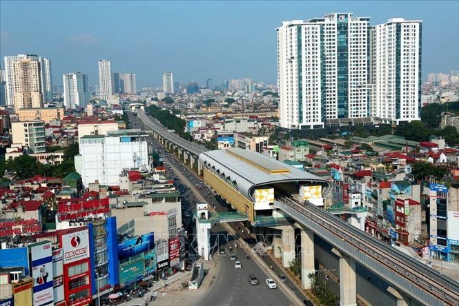 Nút giao thông 4 tầng Khuất Duy Tiến – Nguyễn Xiển – Nguyễn Trãi. Ảnh: Huy Hùng – TTXVN
