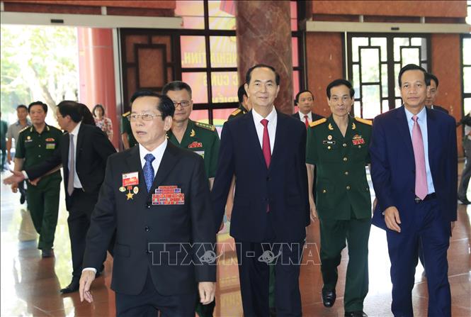 Trong ảnh: Chủ tịch nước Trần Đại Quang và các đại biểu đến dự Đại hội. Ảnh: Nhan Sáng - TTXVN
