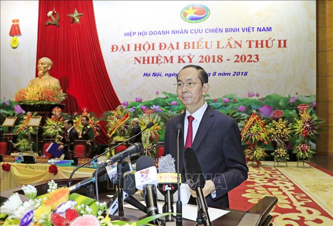 Trong ảnh: Chủ tịch nước Trần Đại Quang phát biểu chỉ đạo Đại hội. Ảnh: Nhan Sáng-TTXVN
