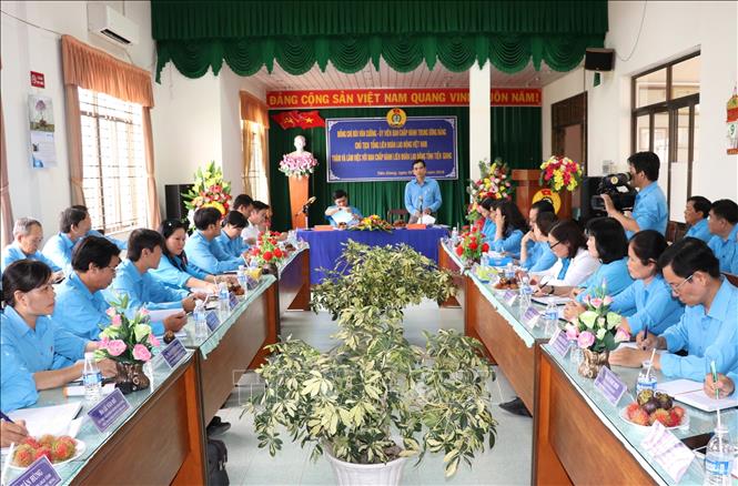 Trong ảnh: Quang cảnh buổi làm việc. Ảnh: Nam Thái - TTXVN