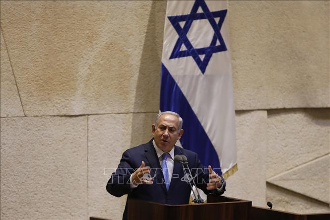Trong ảnh (tư liệu): Thủ tướng Israel Benjamin Netanyahu phát biểu trong một phiên họp Quốc hội tại Jerusalem. Ảnh: AFP/ TTXVN
