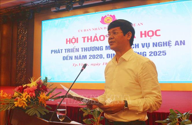 Trong ảnh: Phó Chủ tịch Thường trực UBND tỉnh Nghệ An Lê Xuân Đại phát biểu tại hội nghị. Ảnh: Nguyễn Oanh - TTXVN.