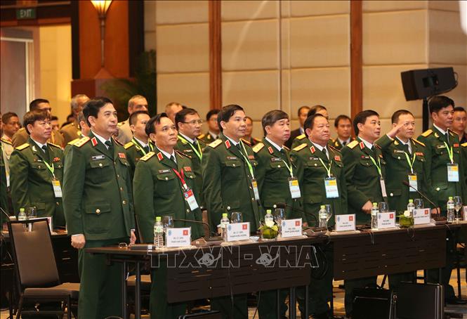 Trong ảnh: Thượng tướng Phan Văn Giang, Tổng Tham mưu trưởng, Thứ trưởng Bộ Quốc phòng và các thành viên đoàn Việt Nam tham dự hội thảo. Ảnh: Dương Giang – TTXVN