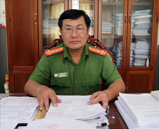 Trong ảnh: Đại tá, Phó Giám đốc Công an Kiên Giang Lưu Thành Tín. Ảnh: Lê Sen - TTXVN