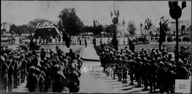 Trong ảnh: Đông đảo nhân dân tập trung tại Quảng trường Ba Đình nghe Chủ tịch Hồ Chí Minh đọc Tuyên ngôn Độc lập ngày 2/9/1945. Ảnh: TTXVN