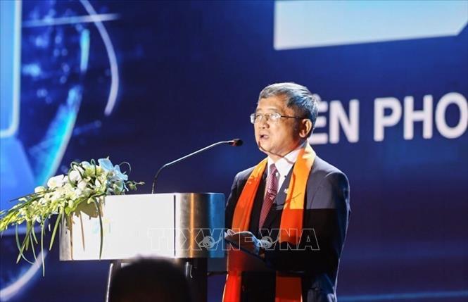 Trong ảnh: Ông Bùi Quang Ngọc, Tổng Giám đốc Tập đoàn FPT phát biểu. Ảnh: Trọng Đạt - TTXVN