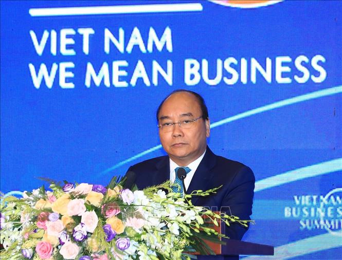 Trong ảnh: Thủ tướng Nguyễn Xuân Phúc phát biểu tại hội nghị VBS 2018. Ảnh: Thống Nhất – TTXVN
