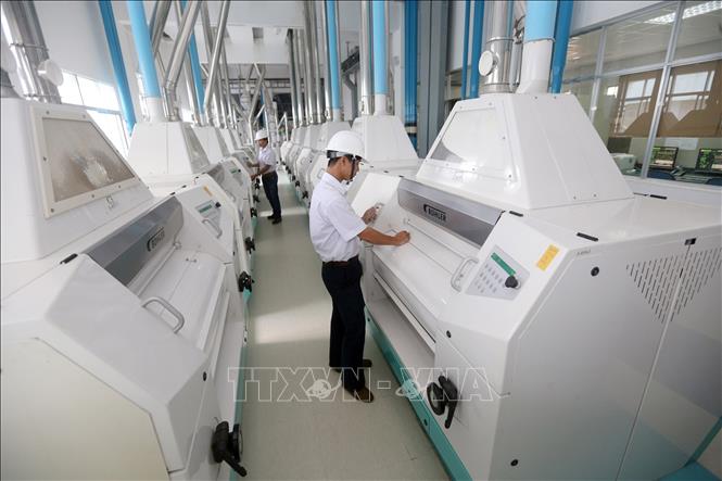 Trong ảnh: Dây chuyền sản xuất, đóng gói bột mì tại Công ty TNHH Uni-President Việt Nam, vốn đầu tư của Đài Loan tại khu công nghiệp Điện Nam - Điện Ngọc (Quảng Nam). Ảnh: Danh Lam – TTXVN