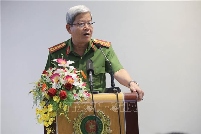 Trong ảnh: Đại tá Lê Ngọc Phương, Cục phó Cục Cảnh sát hình sự (Bộ Công an), thông tin về quá trình phá án. Ảnh: Minh Trí - TTXVN