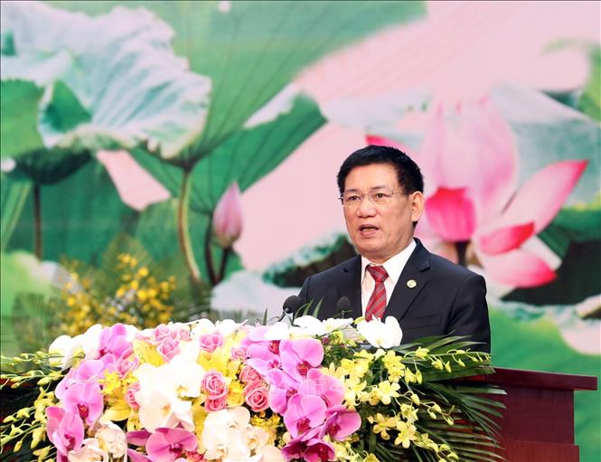Photo: Vietnamese Auditor General Ho Duc Phoc delivers a speech at the opening ceremony. VNA Photo