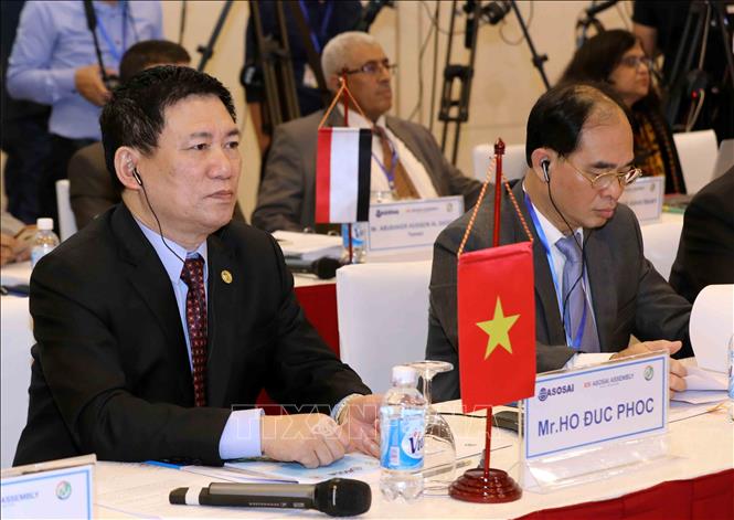 Photo: The delegation of the State Audit of Vietnam at the symposium. VNA Photo