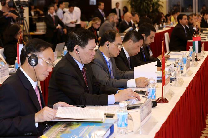 Photo: The delegation of the State Audit of Vietnam at the symposium. VNA Photo