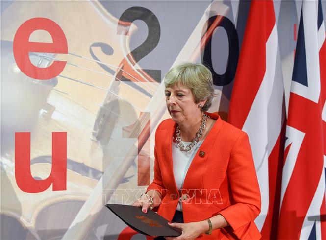 Trong ảnh: Thủ tướng Anh Theresa May tại Hội nghị thượng đỉnh không chính thức của EU ở Salzburg, Áo ngày 20/9/2018. Ảnh: AFP/ TTXVN