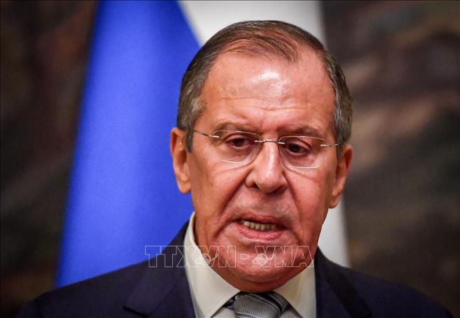 Trong ảnh (tư liệu): Ngoại trưởng Nga Sergei Lavrov trong cuộc họp báo tại Moskva ngày 21/6/2018. Ảnh: AFP/ TTXVN