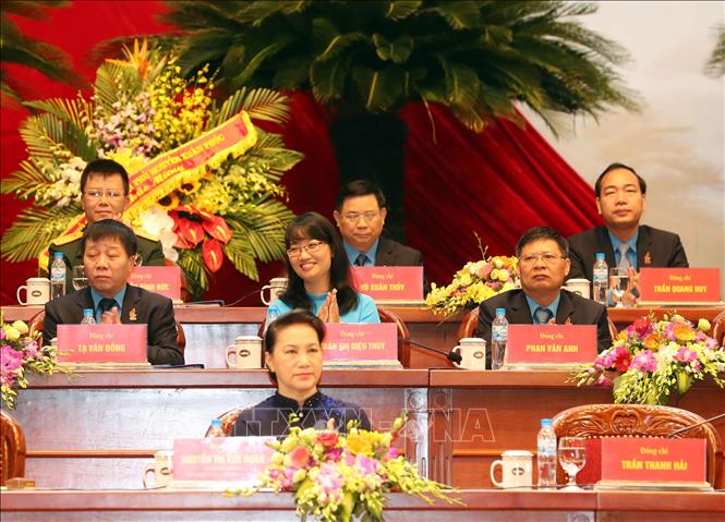 Trong ảnh: Chủ tịch Quốc hội Nguyễn Thị Kim Ngân đến dự và tham gia Đoàn Chủ tịch Đại hội. Ảnh: Trọng Đức - TTXVN