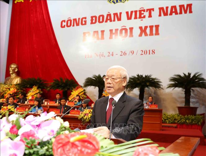 Trong ảnh: Tổng Bí thư Nguyễn Phú Trọng phát biểu chỉ đạo đại hội. Ảnh: Trí Dũng - TTXVN