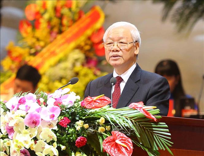 Trong ảnh: Tổng Bí thư Nguyễn Phú Trọng phát biểu chỉ đạo Đại hội. Ảnh: TTXVN