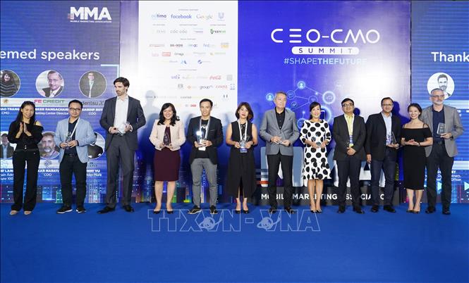 Trong ảnh: Đại diện các doanh nghiệp toàn cầu tại Hội nghị CEO & CMO Việt Nam 2018. Ảnh: Mỹ Phương - TTXVN
