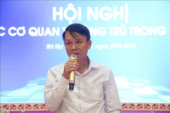 Đồng chí Nguyễn Đức Lợi, Ủy viên Trung ương Đảng, Tổng Giám đốc Thông Tấn xã Việt Nam phát biểu chỉ đạo Hội nghị các Cơ quan thường trú trong nước. Ảnh: TTXVN