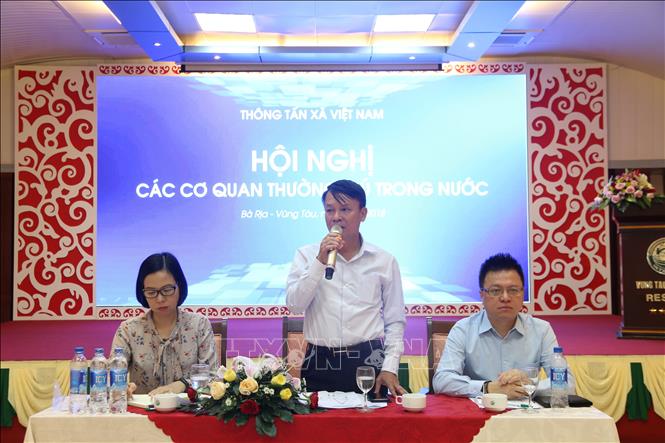 Đồng chí Nguyễn Đức Lợi, Ủy viên Trung ương Đảng, Tổng Giám đốc Thông Tấn xã Việt Nam phát biểu chỉ đạo Hội nghị các Cơ quan thường trú trong nước. Ảnh: TTXVN