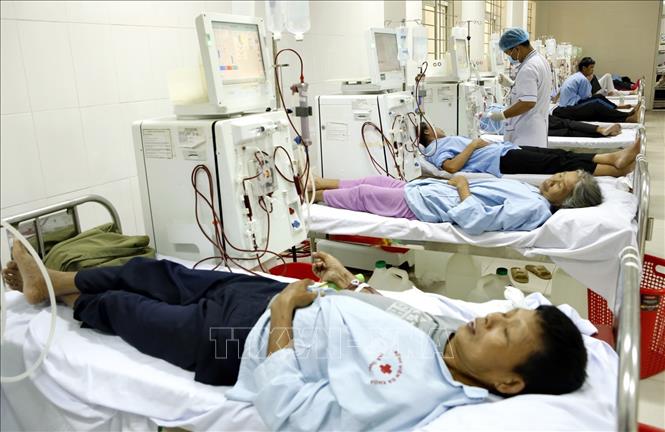 Trong ảnh: Bệnh viện Đa khoa Hà Tĩnh tuân thủ đúng quy trình lọc máu chu kỳ bằng thuật thận nhân tạo đảm bảo an toàn cho hơn 260 bệnh nhân. Ảnh: Dương Ngọc – TTXVN