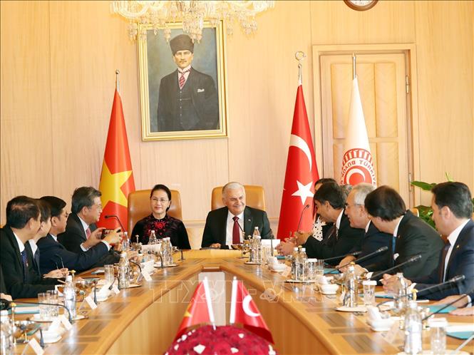 Trong ảnh: Chủ tịch Quốc hội Nguyễn Thị Kim Ngân hội đàm với Chủ tịch Quốc hội Thổ Nhĩ Kỳ Binali Yildirim. Ảnh: Trọng Đức – TTXVN