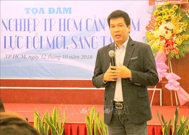 Trong ảnh: Ông Huỳnh Kim Tước, Giám đốc điều hành Saigon Innovation Hub, phát biểu tại tọa đàm. Ảnh: Xuân Anh – TTXVN
