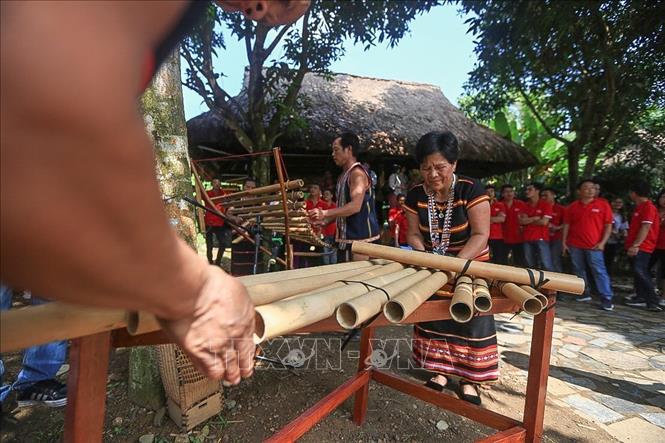 Trong ảnh: Nhạc cụ dân tộc là cây đàn Klong-put là linh hồn trong các buổi lễ của người Xơ Đăng. Ảnh: Trọng Đạt - TTXVN