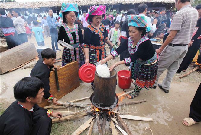 Photo: The glutinous rice (gao nep) must be of highest quality, with unique aroma and texture, and must not be mixed with normal rice. VNA Photo: Quý Trung
