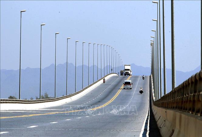 Photo: An overview of Dinh Vu- Cat Hai Bridge. VNA Photo: An Đăng