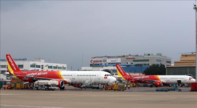 Trong ảnh: Quý 3/2018, Vietjet nhận thêm 3 tàu bay mới, với tổng số tàu dự kiến khai thác tới cuối năm 2018 là 65 tàu. Ảnh: Huy Hùng – TTXVN
