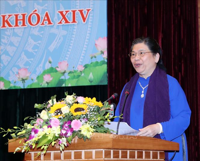 Chủ tịch Quốc hội Nguyễn Thị Kim Ngân dự cuộc gặp mặt Nữ Đại biểu Quốc hội khóa XIV - Ảnh thời ...