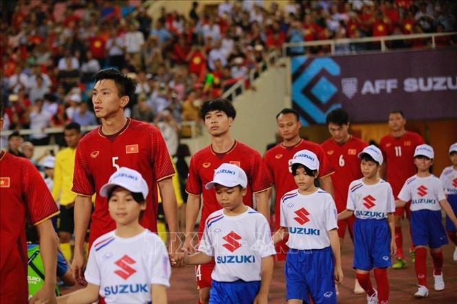 Trong ảnh: Các tuyển thủ trong đội hình xuất phát của đội tuyển Việt Nam. Ảnh: Trọng Đạt – TTXVN