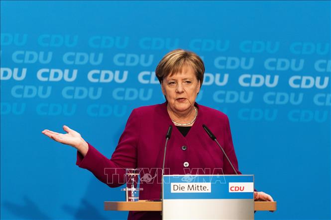 Trong ảnh: Thủ tướng Đức Angela Merkel trong cuộc họp báo tại trụ sở Đảng CDU ở Berlin ngày 29/10/2018. Ảnh: AFP/ TTXVN