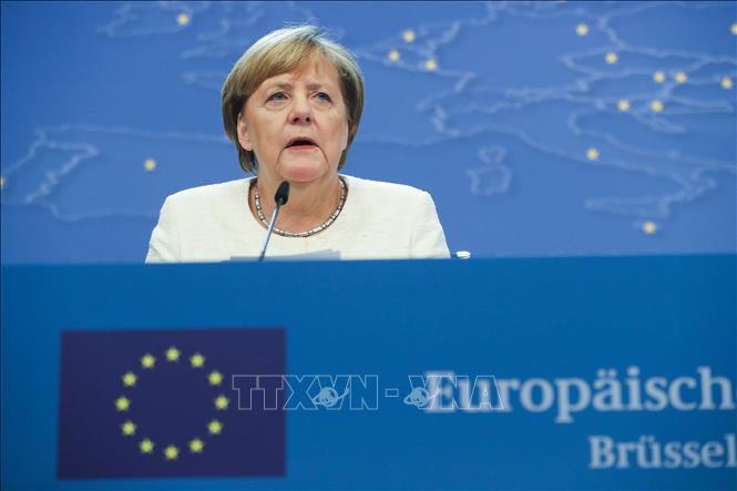 Trong ảnh: Thủ tướng Đức Angela Merkel trong cuộc họp báo sau Hội nghị thượng đỉnh Liên minh châu Âu ở Brussels, Bỉ ngày 18/10/2018. Ảnh: AFP/ TTXVN