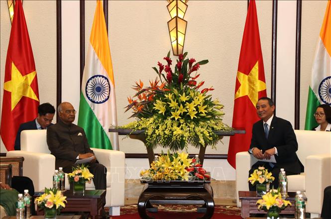 Photo: Indian President Ram Nath Kovind meets Party Secretary of central Da Nang City. VNA Photo: Đinh Văn Nhiều