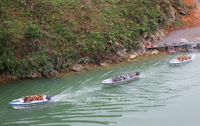 Photo: A view of the joint river patrol. VNA Photo: Dương Giang

