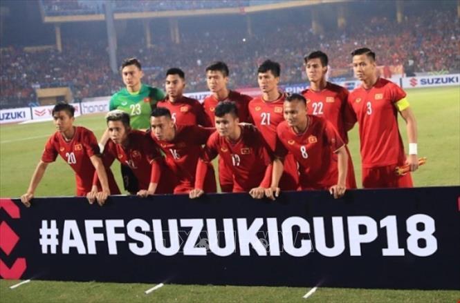 Trong ảnh: Đội hình ra sân của đội tuyển Việt Nam. Ảnh: Trọng Đạt - TTXVN