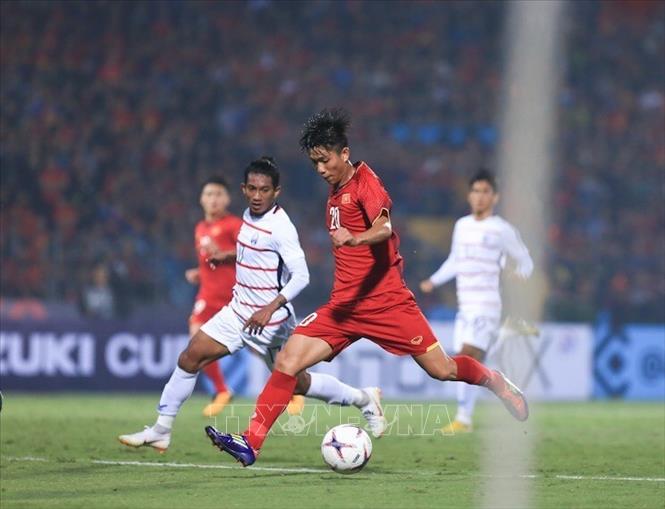 Trong ảnh: Với 21 pha dứt điểm, chỉ ghi được 3 bàn thắng, tỷ lệ dứt điểm thành công của đội tuyển Việt Nam là tồn tại cần khắc phục. Ảnh: Trọng Đạt - TTXVN