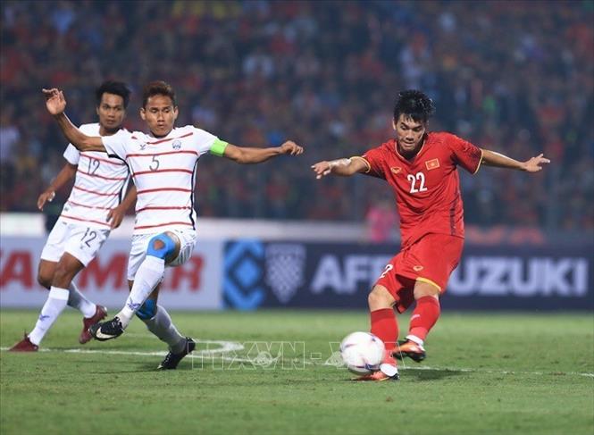 Trong ảnh: Với 21 pha dứt điểm, chỉ ghi được 3 bàn thắng, tỷ lệ dứt điểm thành công của đội tuyển Việt Nam là tồn tại cần khắc phục. Ảnh: Trọng Đạt - TTXVN