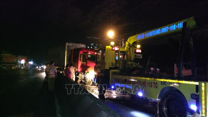 Trong ảnh: Hiện trường vụ việc. Ảnh: Nam Thái - TTXVN