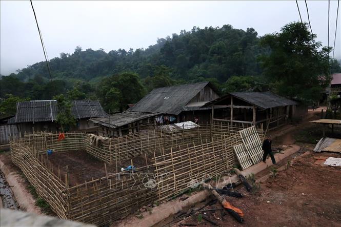 Trong ảnh: Một góc bản làng của đồng bào Dao đỏ xã Huổi Sâu, huyện Nậm Pồ. Ảnh: Phan Tuấn Anh - TTXVN