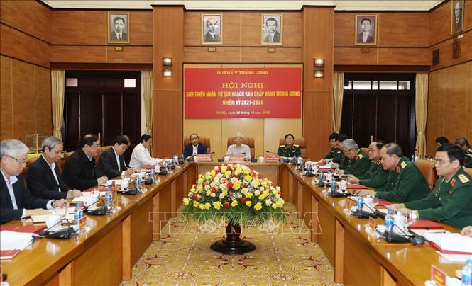 Trong ảnh: Tổng Bí thư, Chủ tịch nước Nguyễn Phú Trọng, Bí thư Quân ủy Trung ương và các đại biểu dự Hội nghị. Ảnh: Trí Dũng – TTXVN